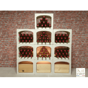 casier à bouteilles, niche de stockage du vin en cave, module de rangement en pierre béton