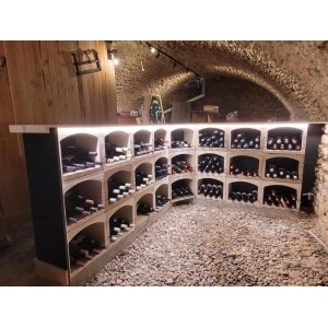 élément de casier pour ranger les bouteilles dans un angle de cave à vin