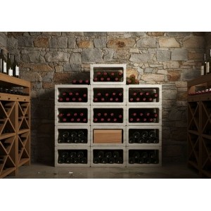 range bouteille cave en pierre reconstituée et béton