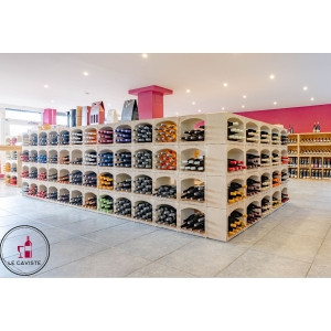 Aménagement de magasin avec casier à bouteilles pour comptoir caviste et professionnel en pierre naturelle KitCave