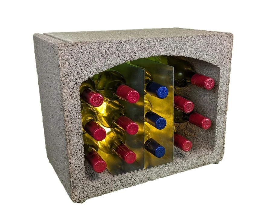 Casier à vin en pierre de lave Kitcave — gris anthracite naturel pour cave à vin