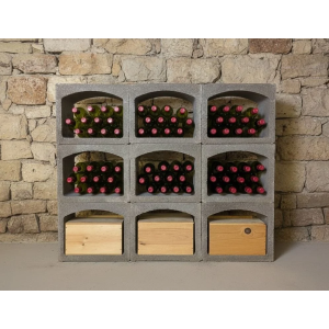 Casier à vin en pierre de lave Kitcave — module 12 bouteilles en kit pour cave