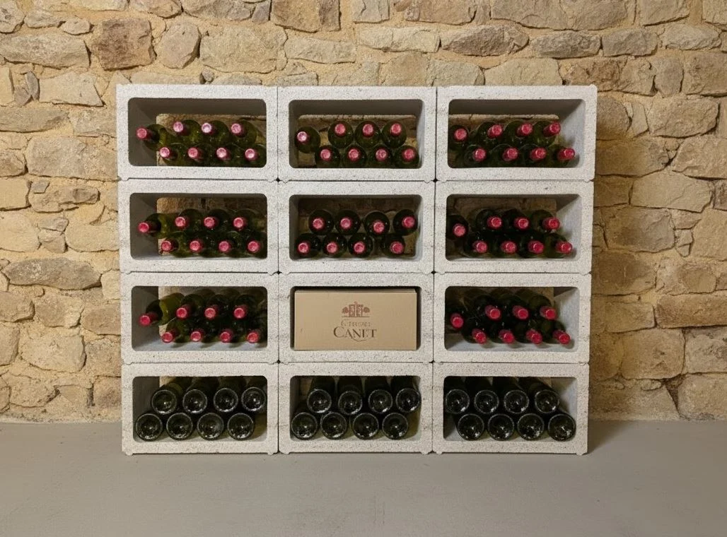 Rangement bouteille de vin Kitcave — casier 6 bouteilles en pierre naturelle